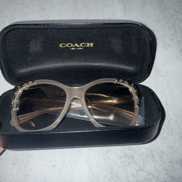 COACH 0HC8244 56mm Sunglasses Champagne/Silver /Gradient Flash - Picture 7 of 11